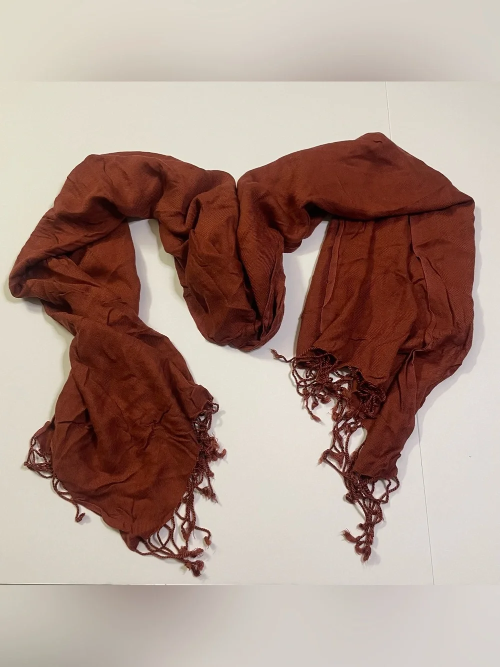 Jones New York Burnt Copper Fashion Scarf with Fringe